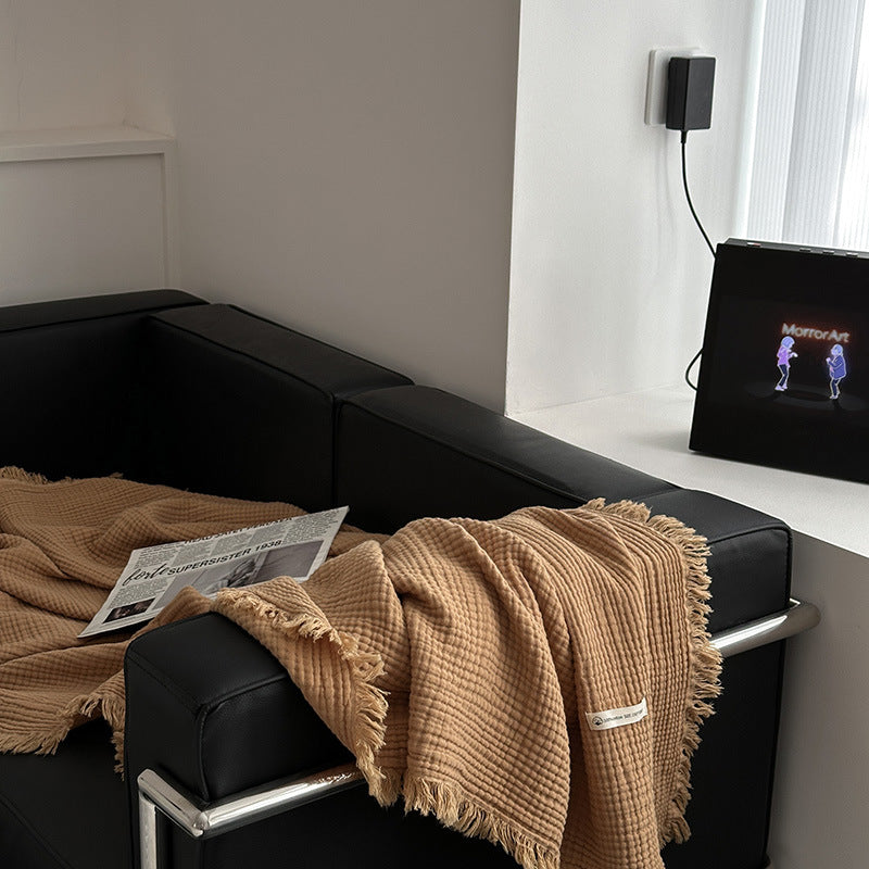 Minimalist Four-Layer Gauze Tassel Blanket Office Summer Thin Cover Blanket Air Conditioning Quilt