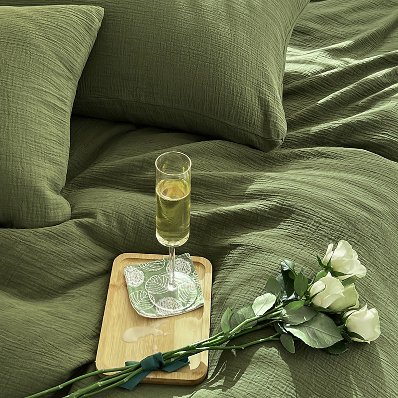 Baby-grade All-cotton Double-layer Gauze Four-piece Set