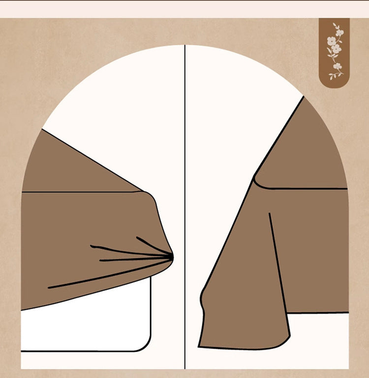 Leopard Print Double Layer Gauze Pure Cotton Black and White Botanical Jacquard Four-Piece Set