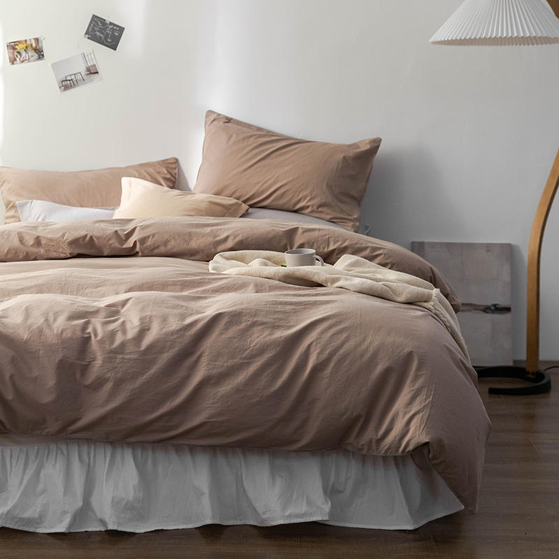 Solid Color100%100% Cotton Spring and Autumn Four-Piece Bedding Set