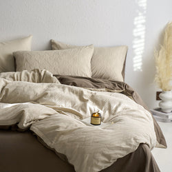 Maternity and Baby Grade Ultra Soft Double Layer Gauze Pure Cotton Solid Color Series Four-Piece Bed Set