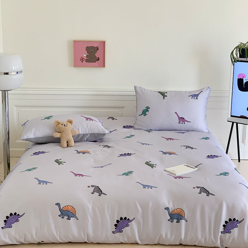 Cartoon 60 PCs Tencel Four-Piece Set Super Silky Ice Silk Cool Feeling for Children