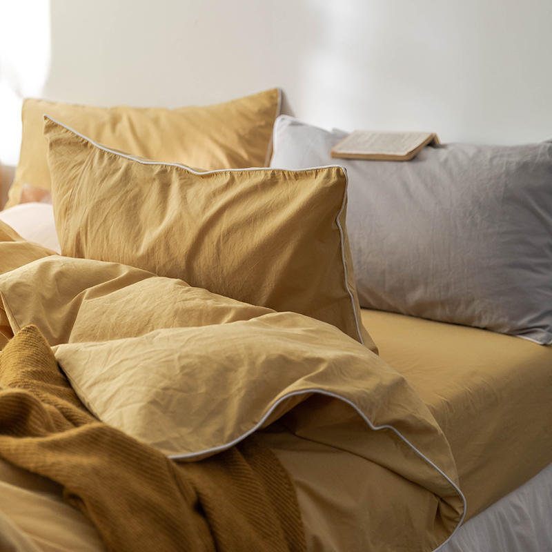 Solid Color100%100% Cotton Spring and Autumn Four-Piece Bedding Set