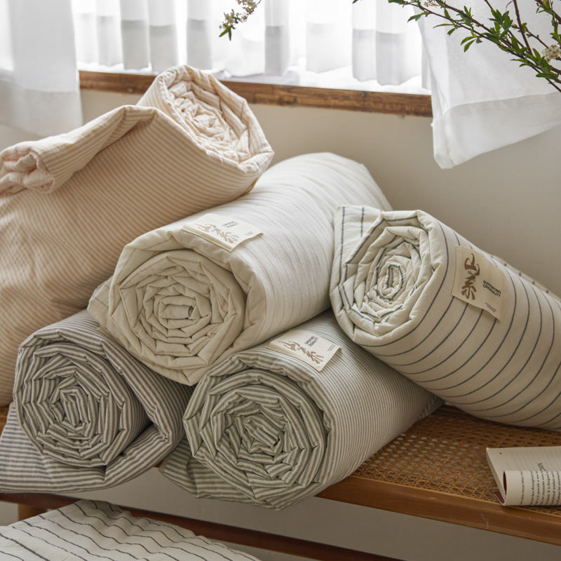 Pure Cotton Summer Quilt Washed Full Cotton Striped Soybean Air Conditioning Quilt