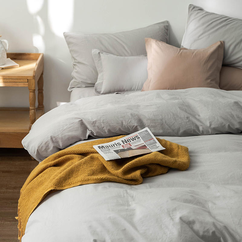 Solid Color100%100% Cotton Spring and Autumn Four-Piece Bedding Set