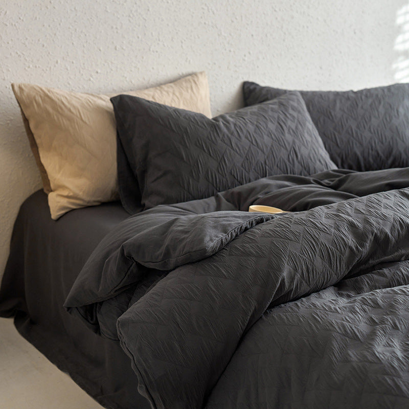 Maternity and Baby Grade Ultra Soft Double Layer Gauze Pure Cotton Solid Color Series Four-Piece Bed Set