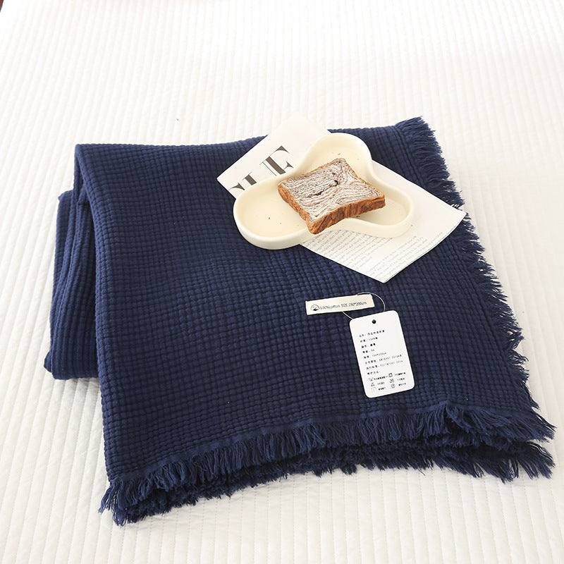 Minimalist Four-Layer Gauze Tassel Blanket Office Summer Thin Cover Blanket Air Conditioning Quilt