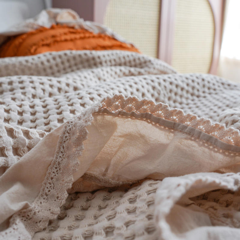Pure Cotton Waffle Soft Towel Blanket Summer Quilt