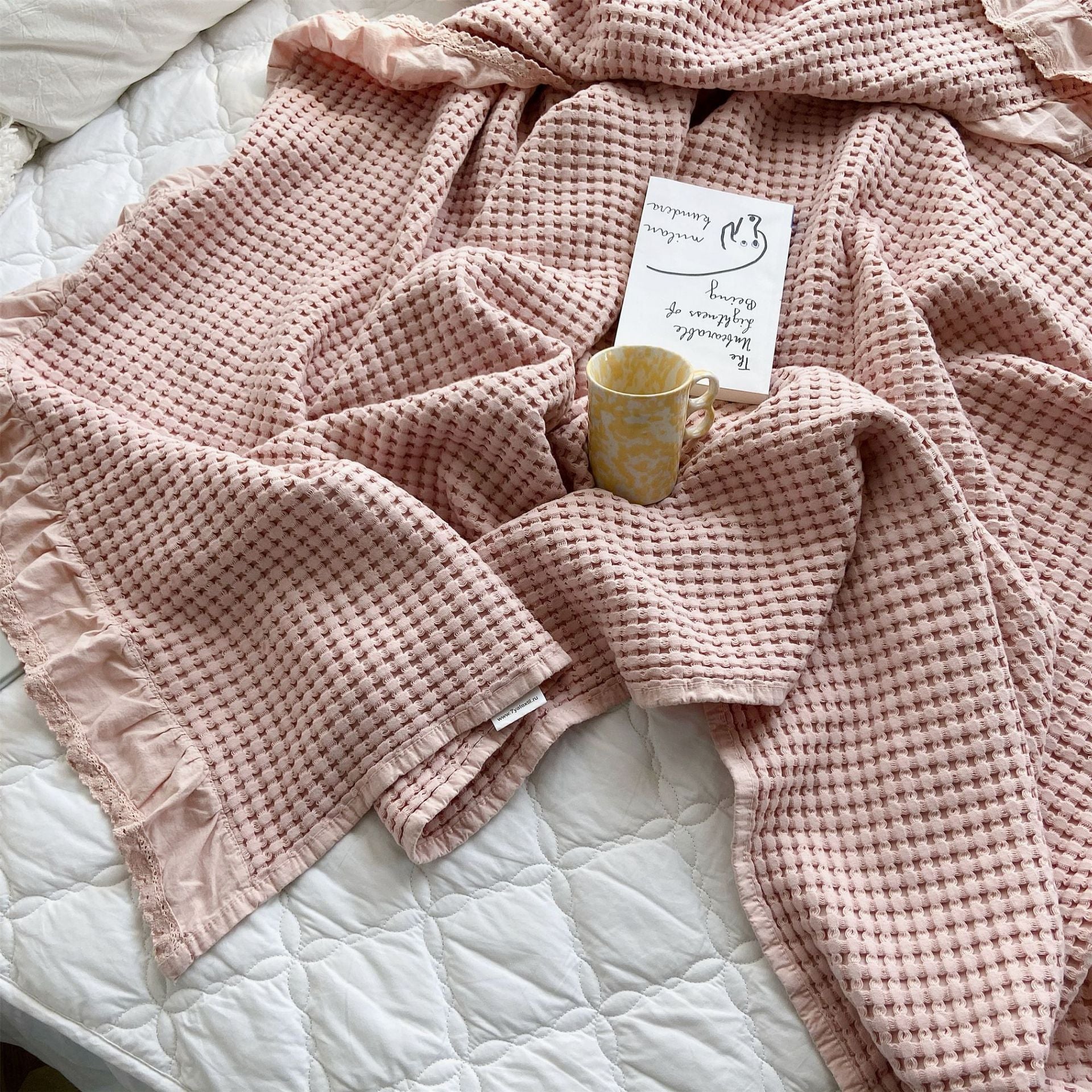 Pure Cotton Waffle Soft Towel Blanket Summer Quilt