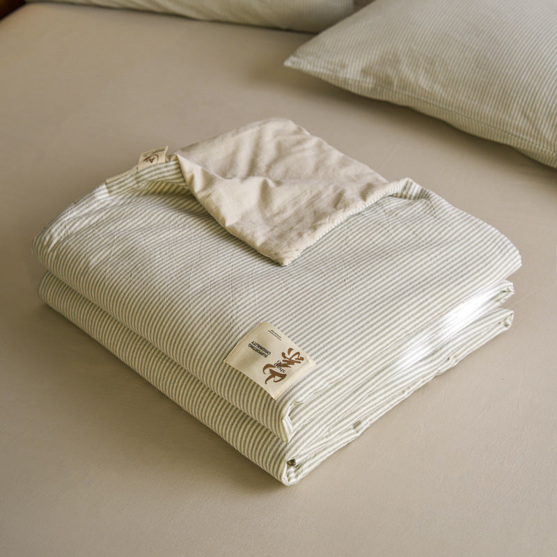 Pure Cotton Summer Quilt Washed Full Cotton Striped Soybean Air Conditioning Quilt