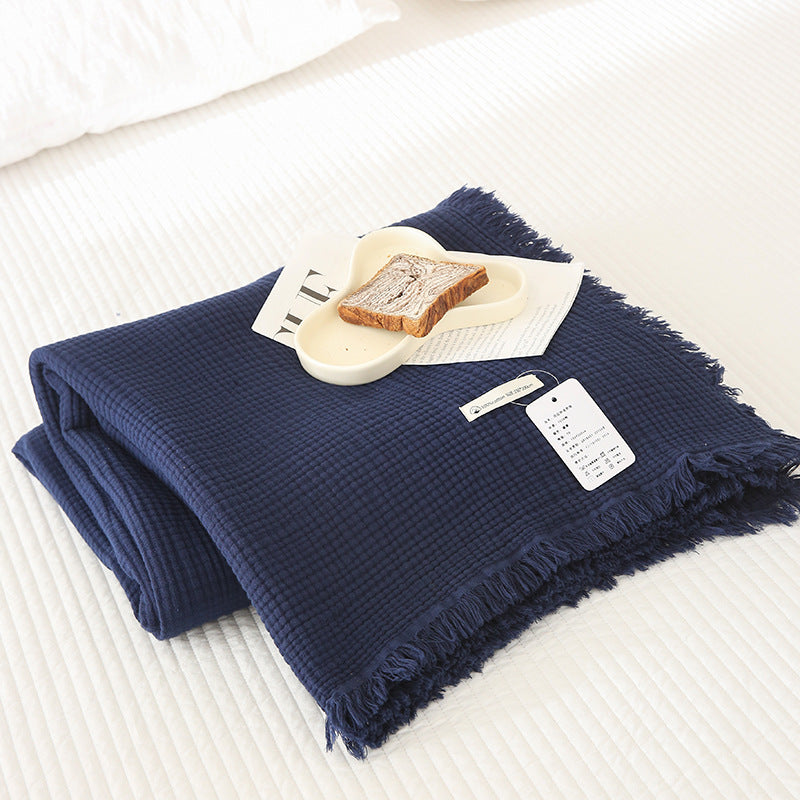 Minimalist Four-Layer Gauze Tassel Blanket Office Summer Thin Cover Blanket Air Conditioning Quilt