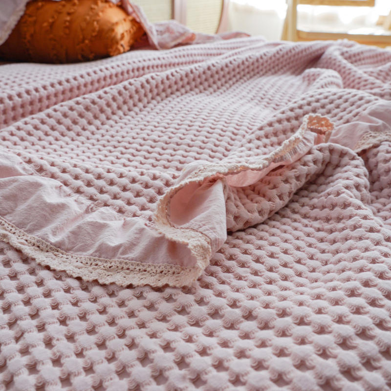 Pure Cotton Waffle Soft Towel Blanket Summer Quilt