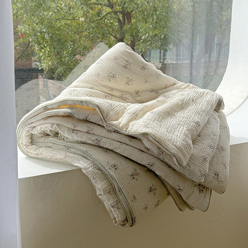 Double Layer Crinkle Cotton Summer Quilt Soft Air Conditioning Quilt for Summer