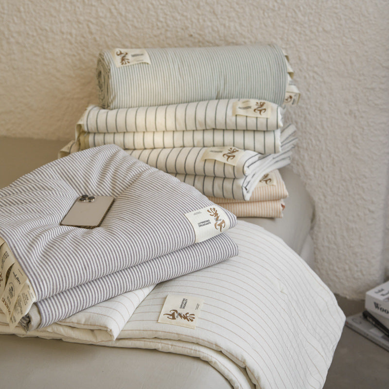 Pure Cotton Summer Quilt Washed Full Cotton Striped Soybean Air Conditioning Quilt