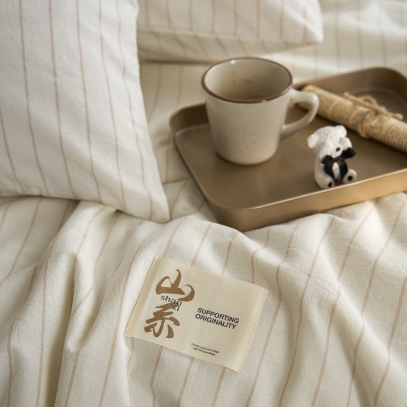 Pure Cotton Summer Quilt Washed Full Cotton Striped Soybean Air Conditioning Quilt