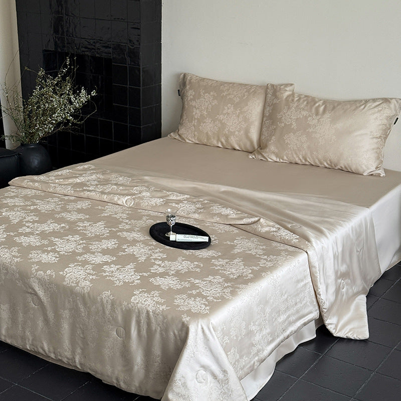 Austria60Branch Lanjing Tencel Jacquard Summer Blanket Four-Piece Set