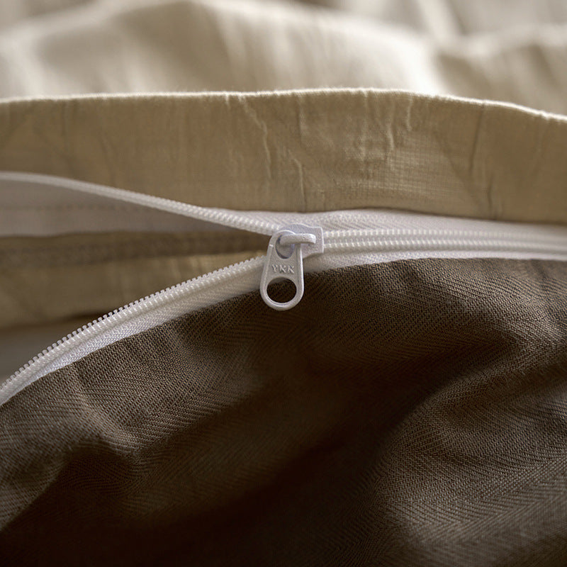 Maternity and Baby Grade Ultra Soft Double Layer Gauze Pure Cotton Solid Color Series Four-Piece Bed Set