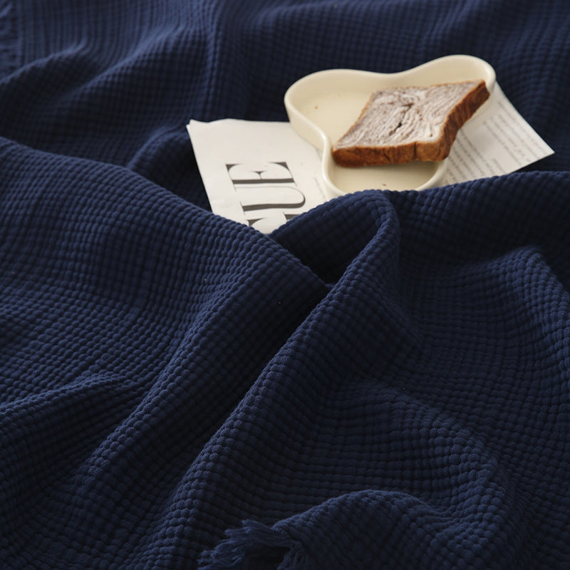 Minimalist Four-Layer Gauze Tassel Blanket Office Summer Thin Cover Blanket Air Conditioning Quilt