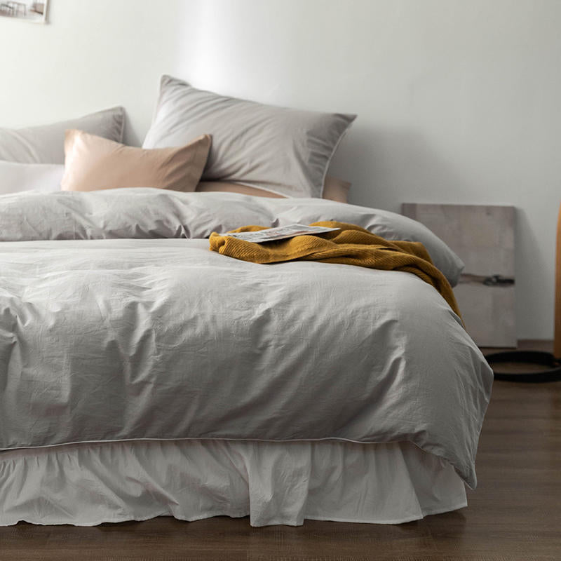 Solid Color100%100% Cotton Spring and Autumn Four-Piece Bedding Set