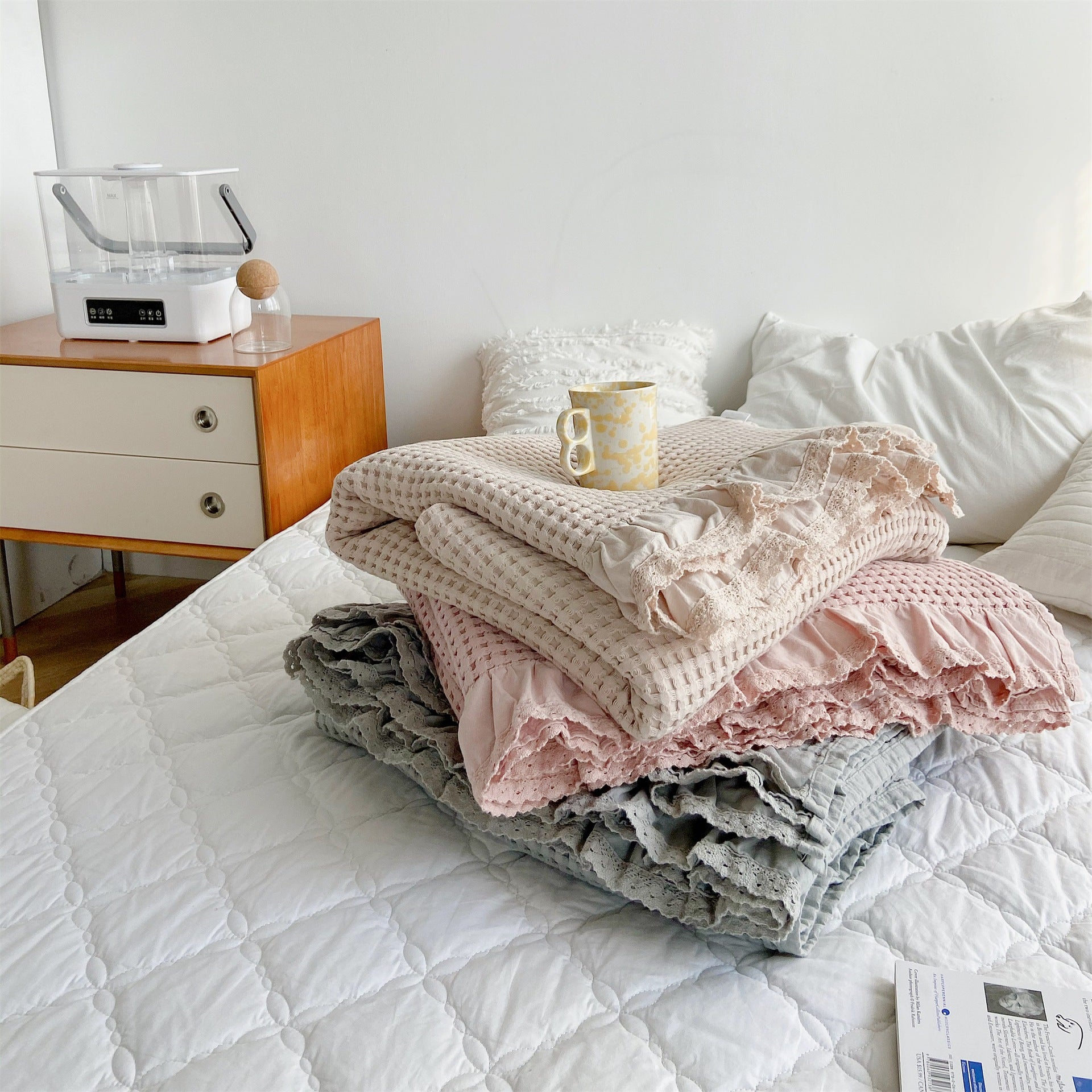 Pure Cotton Waffle Soft Towel Blanket Summer Quilt