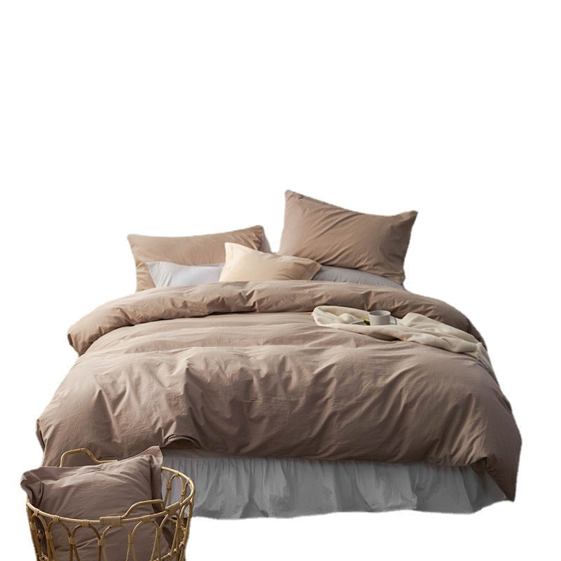 Solid Color100%100% Cotton Spring and Autumn Four-Piece Bedding Set