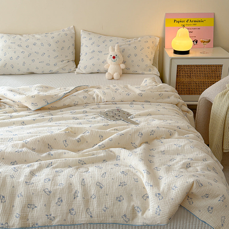 Double Layer Crinkle Cotton Summer Quilt Soft Air Conditioning Quilt for Summer