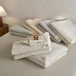 Pure Cotton Summer Quilt Washed Full Cotton Striped Soybean Air Conditioning Quilt