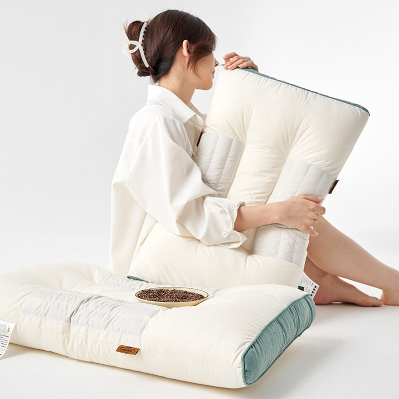 Cotton Ketsumeishi Pillow Buckwheat Hull Cervical Pillow Improve Sleeping Herbal Low Loft Pillow Insert