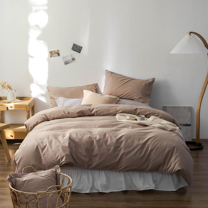 Solid Color100%100% Cotton Spring and Autumn Four-Piece Bedding Set