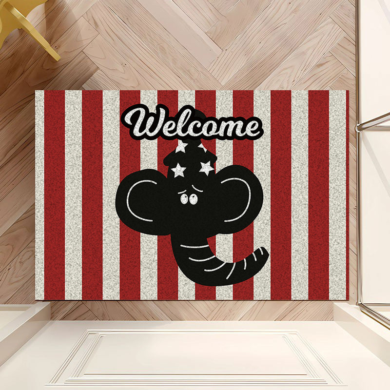 Home Cartoon outside Door Carpet Stain-Resistant and Washable Can Be Cut