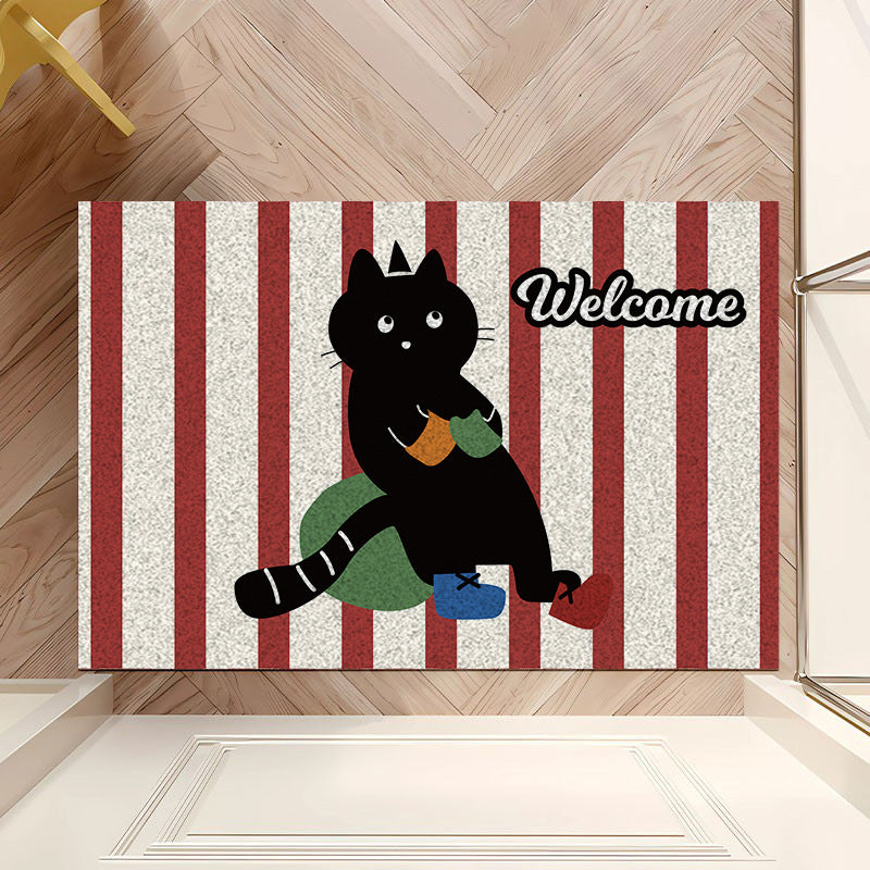 Home Cartoon outside Door Carpet Stain-Resistant and Washable Can Be Cut