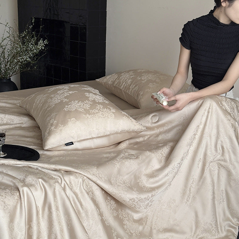 Austria60Branch Lanjing Tencel Jacquard Summer Blanket Four-Piece Set