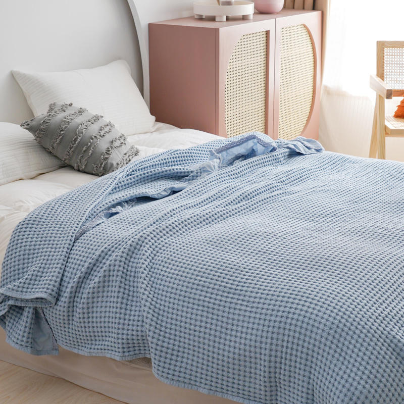 Pure Cotton Waffle Soft Towel Blanket Summer Quilt