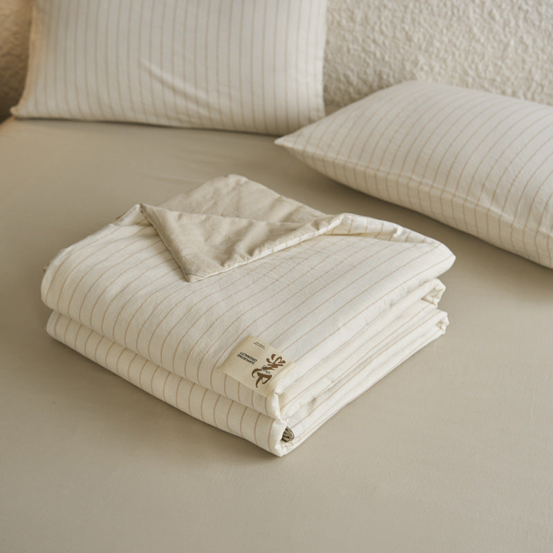 Pure Cotton Summer Quilt Washed Full Cotton Striped Soybean Air Conditioning Quilt