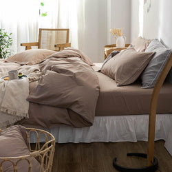 Solid Color100%100% Cotton Spring and Autumn Four-Piece Bedding Set