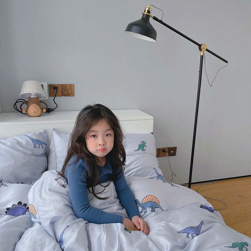 Cartoon 60 PCs Tencel Four-Piece Set Super Silky Ice Silk Cool Feeling for Children