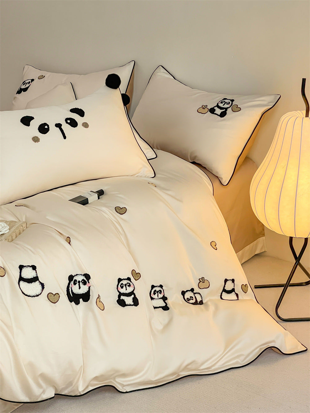 Autumn Winter Cartoon Style 100S Long Staple Cotton Brushed Four-Piece Set Skin-Friendly Warm Children's Bedding