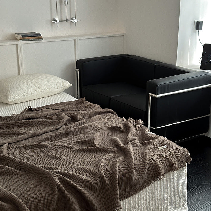 Minimalist Four-Layer Gauze Tassel Blanket Office Summer Thin Cover Blanket Air Conditioning Quilt