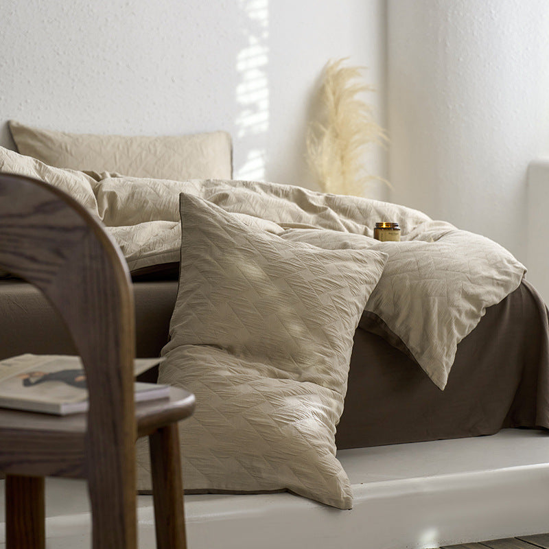 Maternity and Baby Grade Ultra Soft Double Layer Gauze Pure Cotton Solid Color Series Four-Piece Bed Set