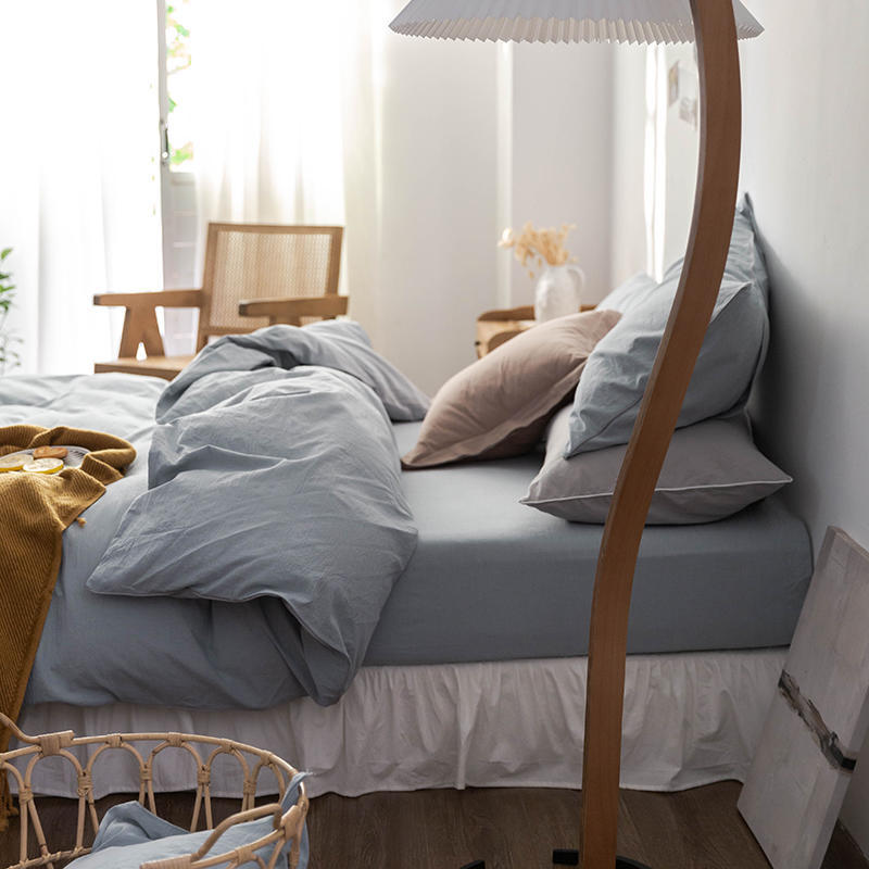 Solid Color100%100% Cotton Spring and Autumn Four-Piece Bedding Set