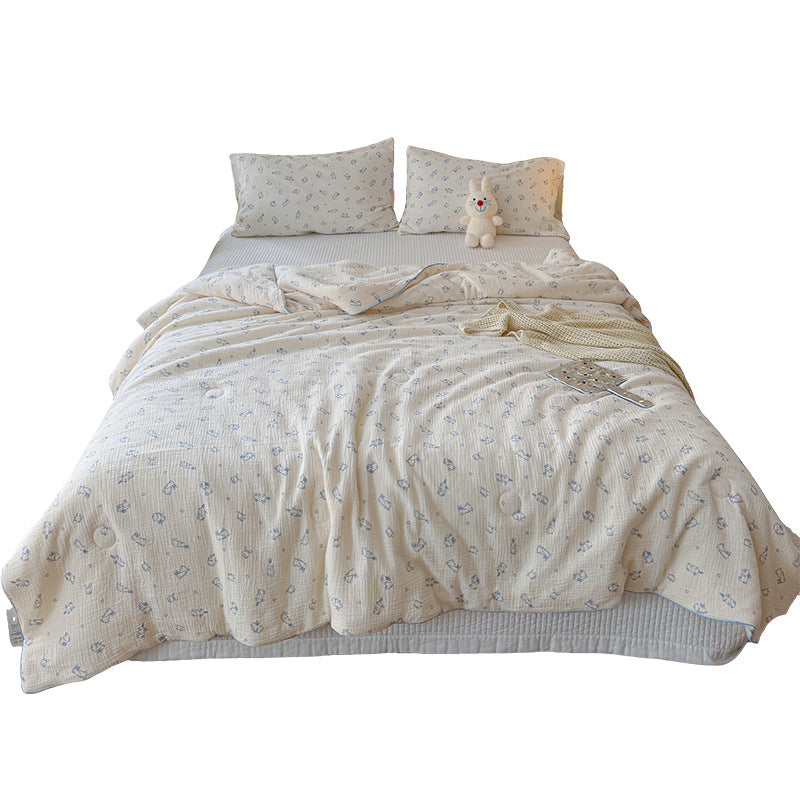 Double Layer Crinkle Cotton Summer Quilt Soft Air Conditioning Quilt for Summer