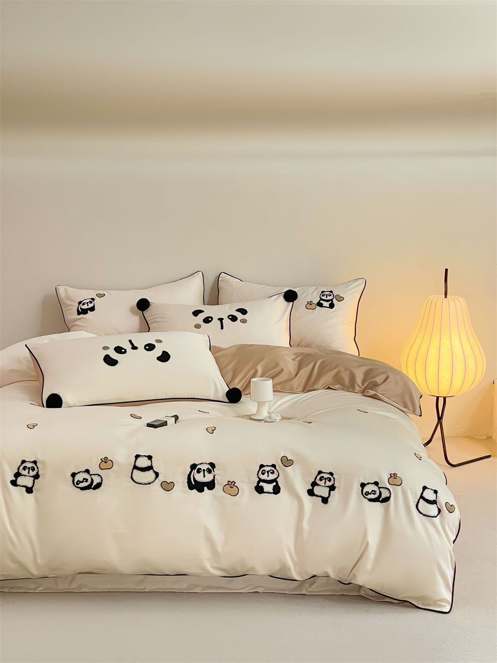 Autumn Winter Cartoon Style 100S Long Staple Cotton Brushed Four-Piece Set Skin-Friendly Warm Children's Bedding