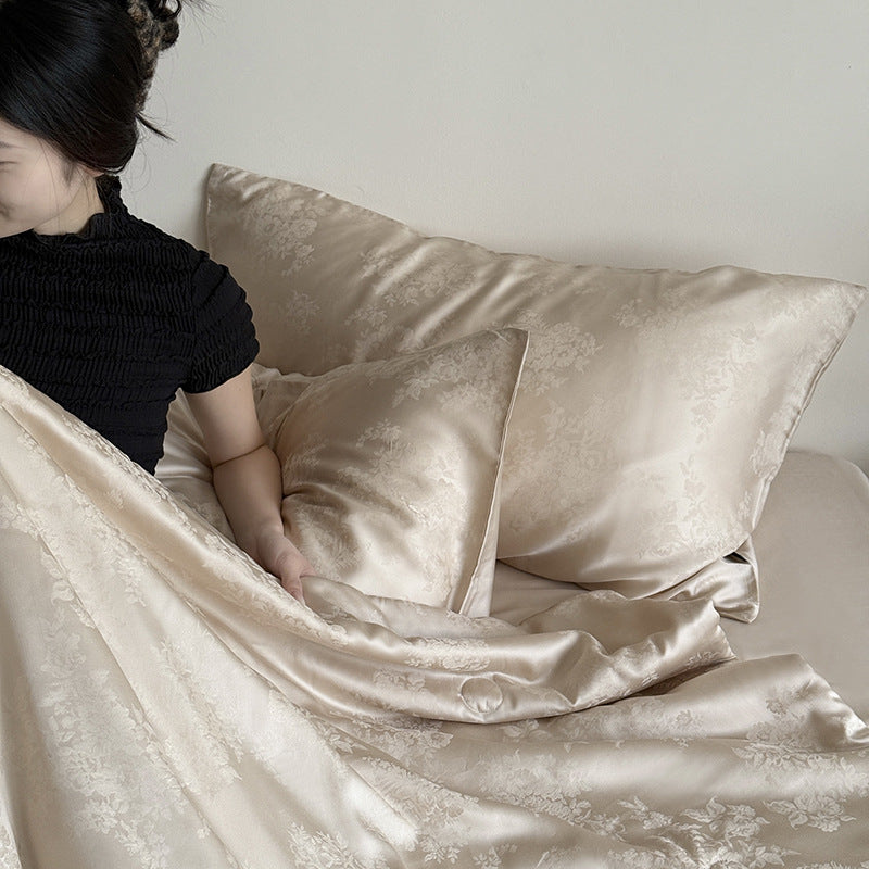 Austria60Branch Lanjing Tencel Jacquard Summer Blanket Four-Piece Set