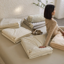 Pure Cotton Summer Quilt Washed Full Cotton Striped Soybean Air Conditioning Quilt