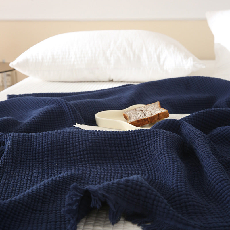 Minimalist Four-Layer Gauze Tassel Blanket Office Summer Thin Cover Blanket Air Conditioning Quilt