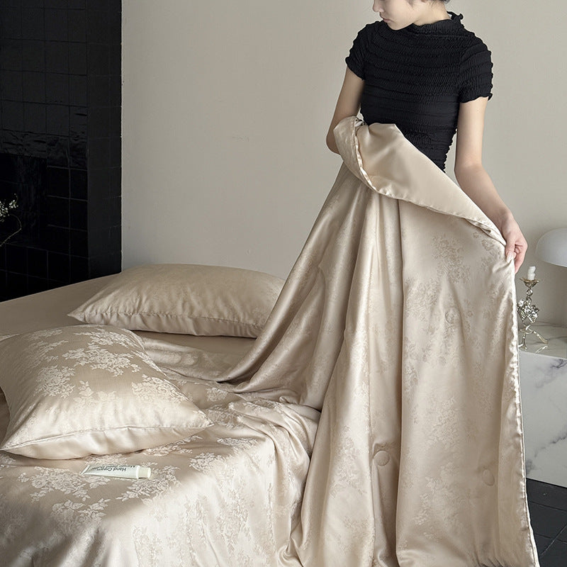 Austria60Branch Lanjing Tencel Jacquard Summer Blanket Four-Piece Set