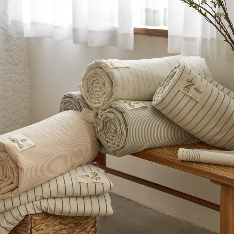 Pure Cotton Summer Quilt Washed Full Cotton Striped Soybean Air Conditioning Quilt