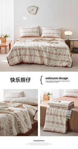Cotton Double-Layer Yarn Summer Blanket Children's Summer Air-Conditioning Thin Duvet