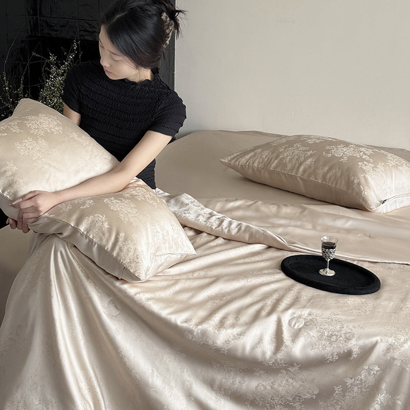 Austria60Branch Lanjing Tencel Jacquard Summer Blanket Four-Piece Set