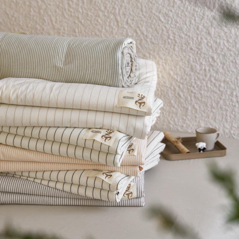 Pure Cotton Summer Quilt Washed Full Cotton Striped Soybean Air Conditioning Quilt